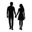 © Rizky Wardhana - Silhouette of Romantic Couple Walking Together Hand in Hand Lovingly