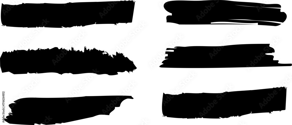 Ink Slashes set of black ink splashes Stock Vector | Adobe Stock