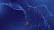 © ec0de - Big Data Technology Flow Background with Neural Network Particles and Digital Stream Lines. Futuristic Data Science Concept. Tech Business Presentation or Annual Report Template. Vector Illustration.
