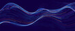 © ec0de - Technology Digital Particles Flow Background with Blue Glowing Data Lines for Science Research, AI Artificial Intelligence, and Big Data Presentation. Futuristic Abstract Vector Illustration.