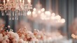© Blur Bokeh - Luxury event space INTENTIONALLY BLURRED IMAGE with glowing chandeliers and soft fall hues