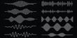 © doodle studio 786 - Podcast sound waves and audio soundwave of voice message records, vector icons. Podcast sound waves for online audio streaming and podcasting or music player and mobile phone voice message soundwaves