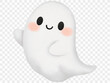 © Only Flags - Minimal watercolor white ghost with blush cheeks, adorable Halloween illustration.vector