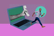 © deagreez - Collage of person choosing between digital worlds of modern technology online interaction techs role in modern life