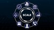 ©  Fluxora - Circular diagram with icons representing business growth finance legal and communication concepts image