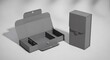 © Armando Loho - Elegant Gray Box Open and Closed on Clean Background