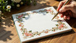 © Silva - Hand writing in wedding guest book with pen in modern casual style