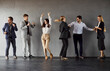 © Studio Romantic - Happy team dance, overjoyed colleagues have fun to celebrate shared business victory, win at workplace, happy diverse businesspeople engaged in funny teambuilding activity in office together near wall