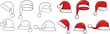 © AsmaAkter - Set of santa claus hats isolated on white background in different styles
