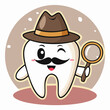 © ELKIDS - Mister Tooth the Investigator with Fedora Hat and Moustache