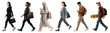 © Rawpixel.com - PNG Diverse individuals walking confidently, element set on transparent background