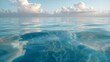 © Future Vision - Rippling open ocean surface reaching horizon at sea level, with drifting cumulus clouds