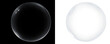 © Ekaterina - Transparent bubble overlay on contrasting black and white backgrounds, showcasing reflections and light distortion, ideal for creative design projects and artistic compositions