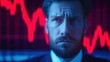 © Nitchalee N. - Concerned businessman against a fluctuating stock market background.