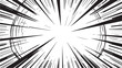 © jobaida - Cartoon radial frame. Manga comic strip and action anime motion graphic asset, burst effect, speed and velocity graphic elements. Vector isolated set. Fast and power movements for magazine