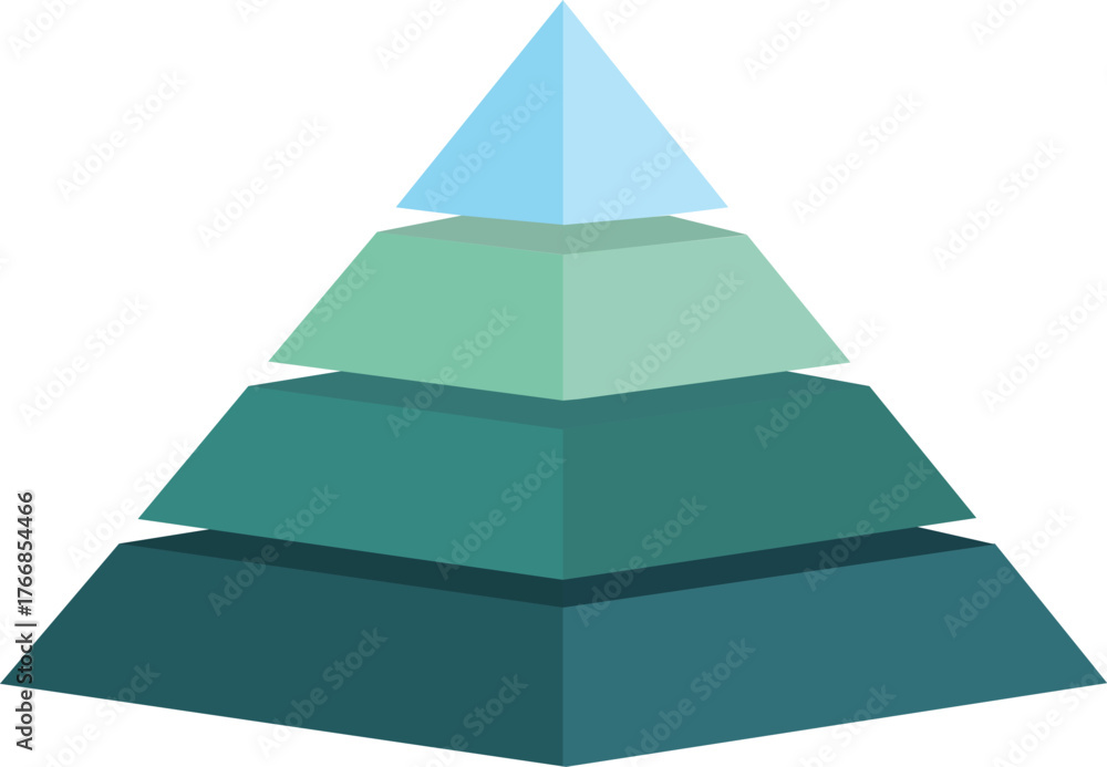 Layered Pyramid Diagram with Levels for Data Visualization in Business ...