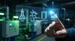 © Umer - Hand interacting with holographic display showing emissions capture and storage icons