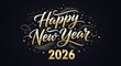 © Abubakar - Elegant Happy New Year 2026 greeting with golden festive lettering on dark background