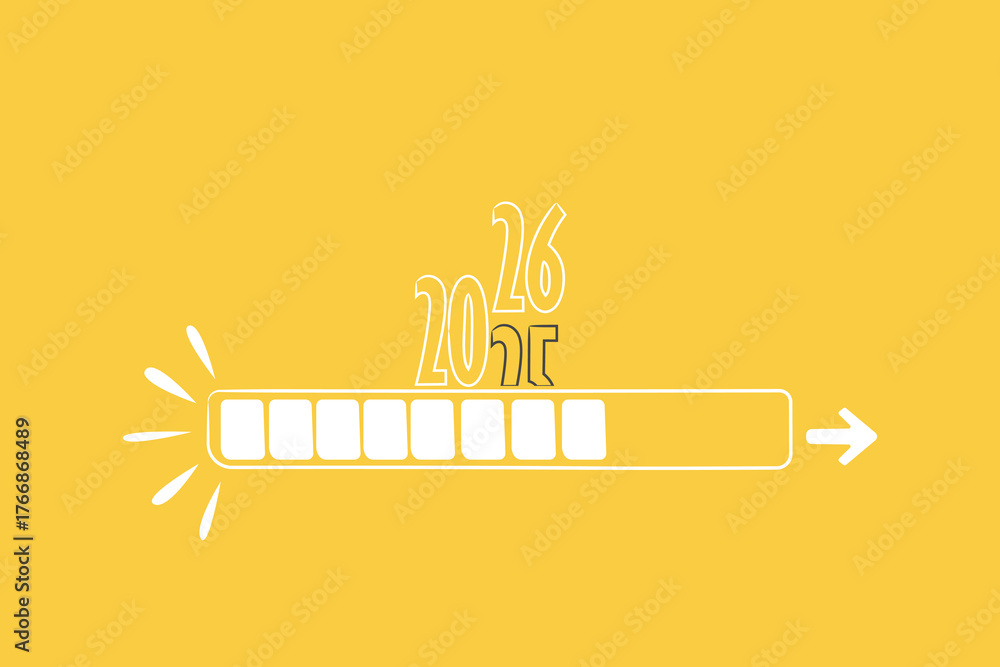 Loading process ahead of new year 2026. Symbol of new year 2026 ...