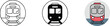 © AIcon Star - train icon set front view line, solid, and colored railway vector icons for transport ui