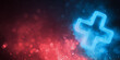 © Zanna - Red and blue glowing medical cross on dark background, modern emergency healthcare concept with copy space. Perfect for medical websites, first aid posters, hospital branding, or healthcare banner