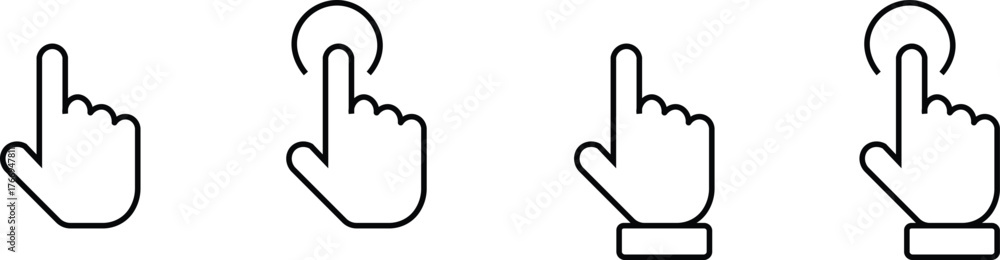 Hand cursor icons set. Pointer clicking symbol. Vector illustration ...