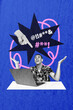 © deagreez - Trendy zine artwork banner collage of upset man sit table loser laptop cyberbully lightning pressure abuse problem concept