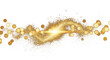 © su - golden glitter dust and glowing particle swirl elegant bokeh light soft golden flare and shimmer effect clean png