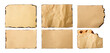 © Wildaanun - set of old paper with burnt edges on white background isolated