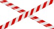© twilight mist - Red and white striped warning tape is crossed diagonally against a white background