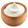 © Johora - Wooden bowl of sour cream isolated on white transparent background Remove png