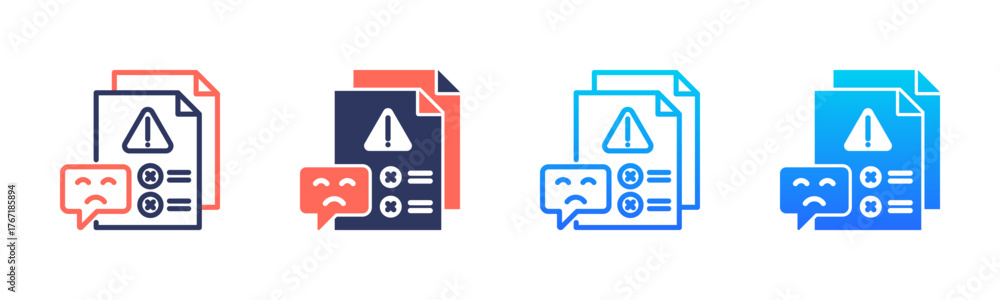 Complaint Icon Pack In Multiple Styles Stock Vector | Adobe Stock