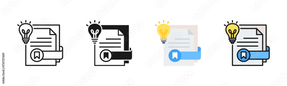 Knowledge Article Icon Pack In Multiple Styles Stock Vector | Adobe Stock