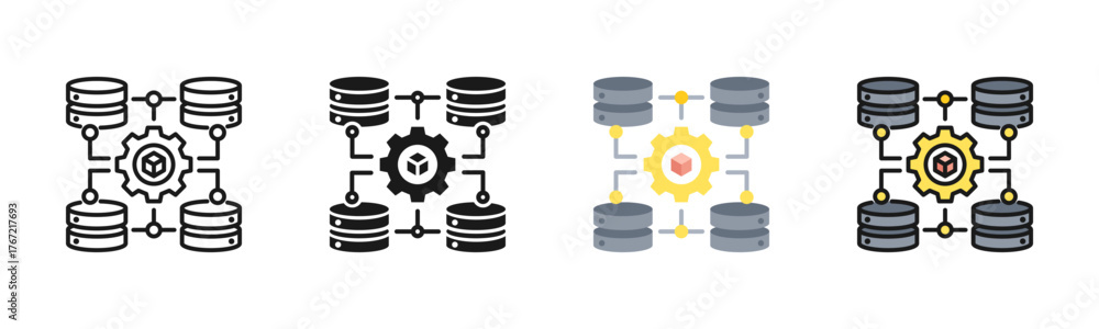 Cmdb Icon Pack In Multiple Styles Stock Vector | Adobe Stock