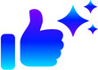 © titileedzs - Generative AI Sparkle Thumbs Up Icon with Magic Glow for Like and Approval