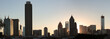 © Anthony - View of Atlanta, Ga skyline during amazing sunrise. The silhouettes of prominent tall buildings, apartments, hotels, office buildings and skyscrapers of downtown backlit by sun.