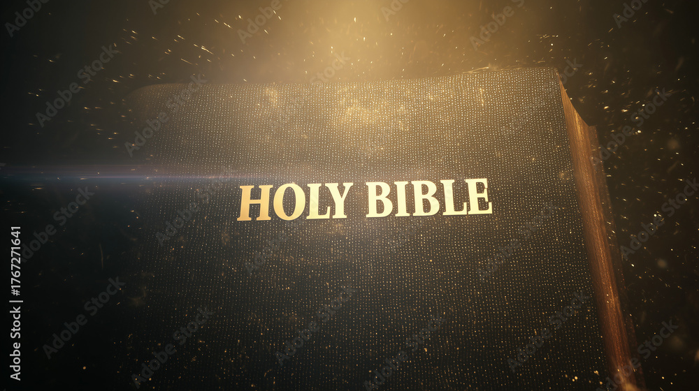 Sacred Words, Timeless Light: The venerable Holy Bible, bathed in ...