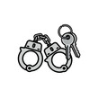 © Rismyaniseptia - A simple vector illustration of handcuffs and keys. This icon represents concepts of arrest, law, imprisonment, and security