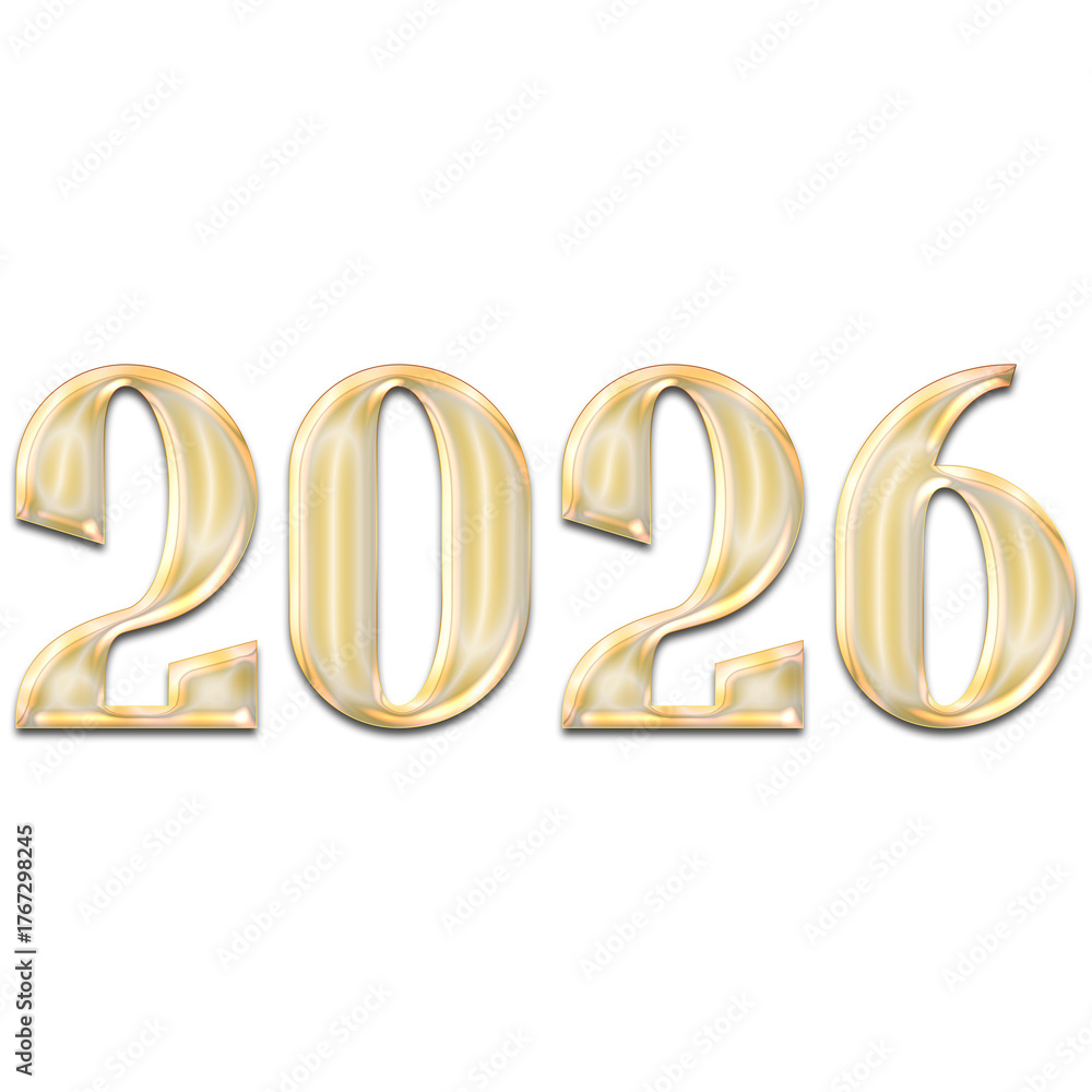Soft Gold 3D 2026 Lettering for Celebration Stock Photo | Adobe Stock