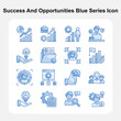 © Design Circle  - Career Growth, Goal Achievement & Business Success Blue Series Icons Set 1