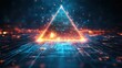 © Almahyra - Abstract digital pyramid glowing on circuit board.  Possible use Technology, futuristic, innovation