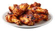 © mr Wajed - Plate of crispy baked chicken wings isolated on transparent background