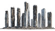 © Vector Nazmul - Set of Ruined Skyscrapers Isolated on transparent background Remove png, Clipping Path, pen tool