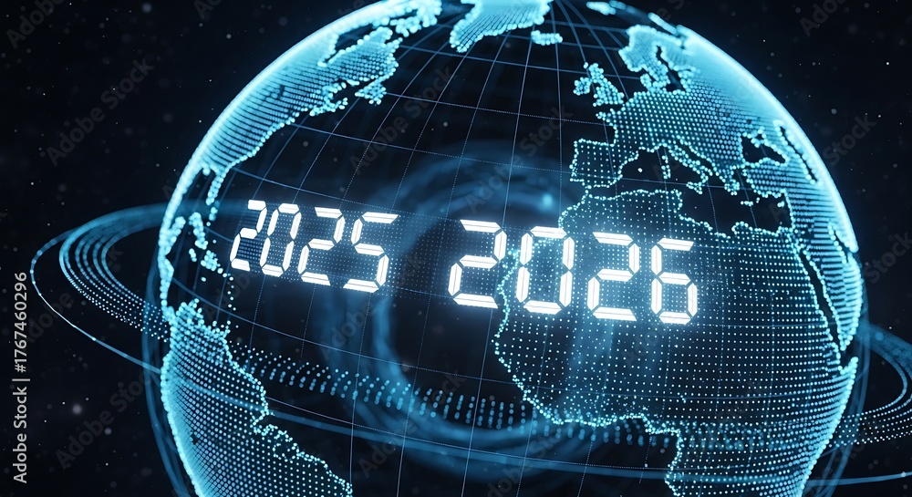 Global digital transformation forecast showing the years 2025 and 2026 ...