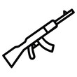 © RM Graphic Designer - a rifle silhouette vector icon design with a white background