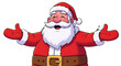 © Taslima - A cheerful cartoon illustration of santa claus with his arms open wide, isolated on a transparent background, conveying a sense of welcome and holiday spirit