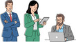 © al - Create a kinds of deferent Simple vector illustration of three business people vector art with white background.