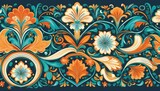 vintage pattern with oriental style floral motifs perfect for decoration and textiles