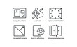 © Design Ful - simple outline stroke icon isolated on white background compact furniture map easy movement paths space use optimization no wasted corners built efficiency choreographed access