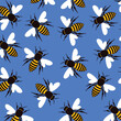 © Widy Amelia Putri - Seamless bee pattern background. Bee flat design.